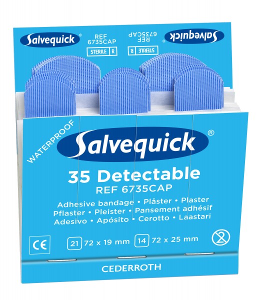 Salvequick Pflaster Blue Detectable 6x35 Stück